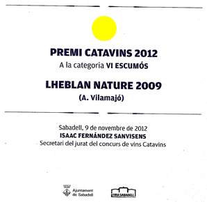 Premi Catavins 2012 Lheblan Nature
